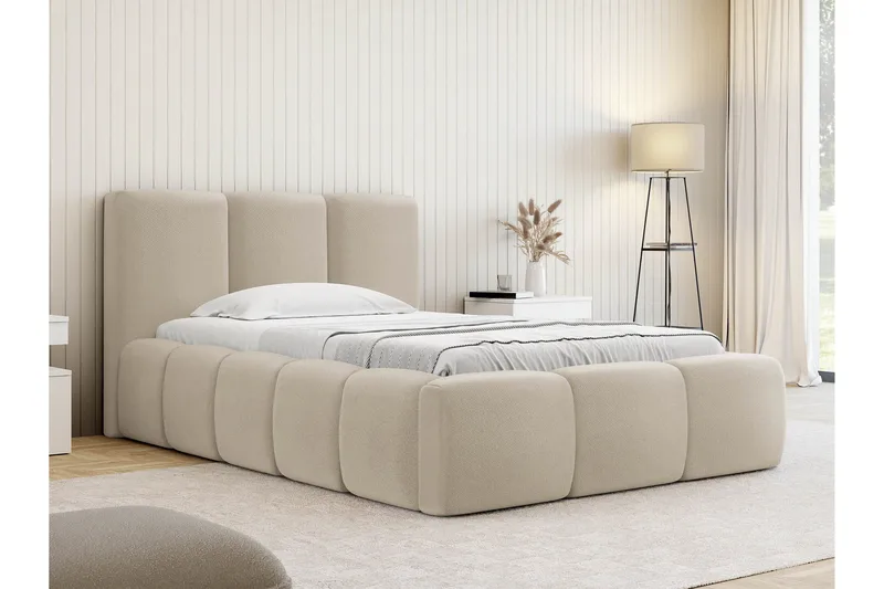 Salvenor Sängynrunko ja säilytystilalla 90x200 cm - Beige - Huonekalut - Sänky - Sänkykehikot & sängynrungot