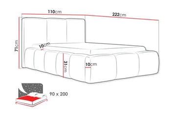 Salvenor Sängynrunko ja säilytystilalla 90x200 cm - Vihreä - Huonekalut - Sänky - Sänkykehikot & sängynrungot