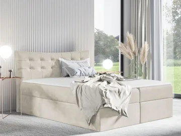 Sirel-sänkypaketti, jenkkisänky 160x200 cm - beige - Huonekalut - Sänky - Sängyt säilytystilalla