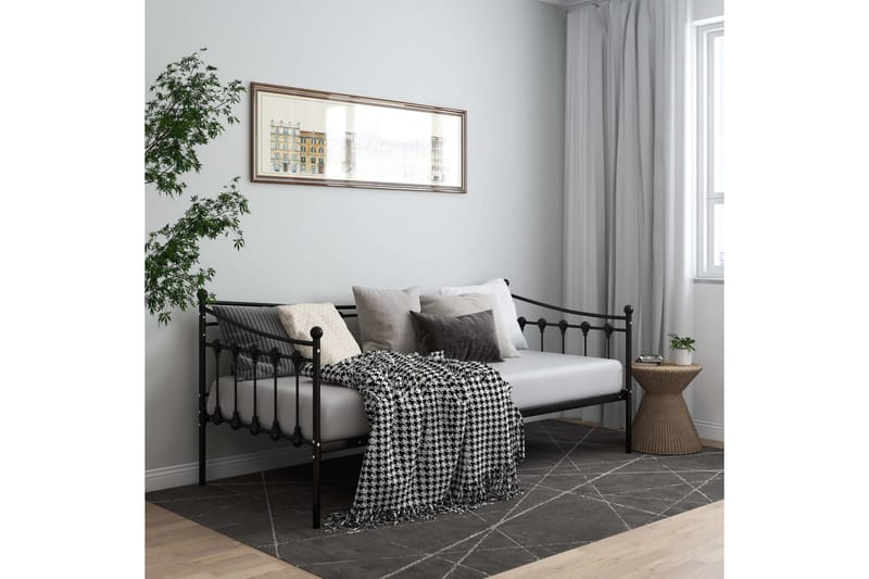 Sohvasängyn runko musta metalli 90x200 cm - Musta - Huonekalut - Sänky - Sänkykehikot & sängynrungot