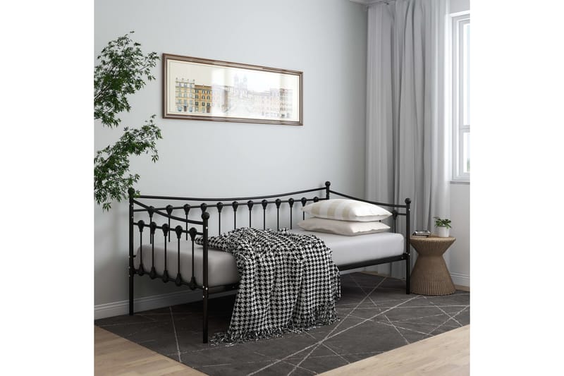 Sohvasängyn runko musta metalli 90x200 cm - Musta - Huonekalut - Sänky - Sänkykehikot & sängynrungot