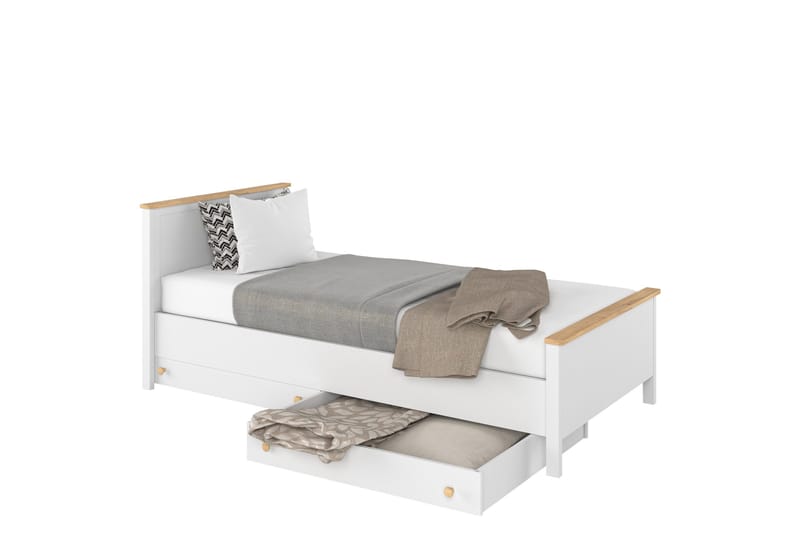 Storys Sängynrunko 200x90 cm, Valkoinen