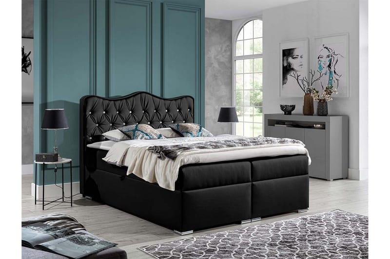 Sultan Sängpaketti Kontinentalsänky 120x200 cm - Musta - Huonekalut - Sänky - Sängyt säilytystilalla