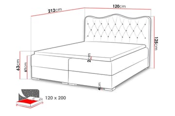 Sultan Sängpaketti Kontinentalsänky 120x200 cm - Musta - Huonekalut - Sänky - Sängyt säilytystilalla