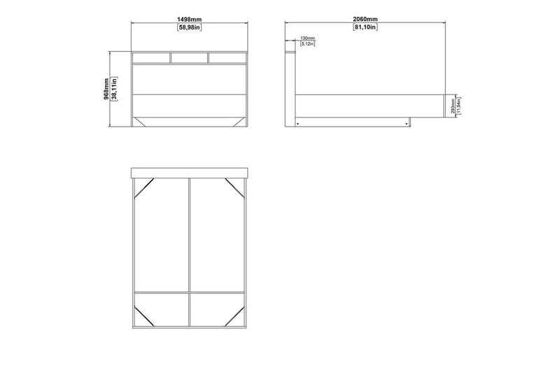 Sumita Sängynrunko 140x190 cm - Luonnonväri/Valkoinen - Huonekalut - Sänky - Sänkykehikot & sängynrungot