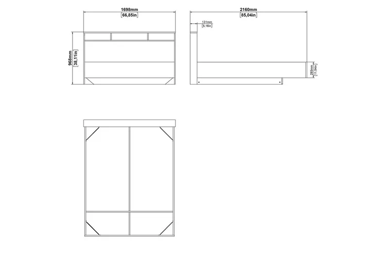 Sumita Sängynrunko 160x200 cm - Luonnonväri/Valkoinen - Huonekalut - Sänky - Sänkykehikot & sängynrungot