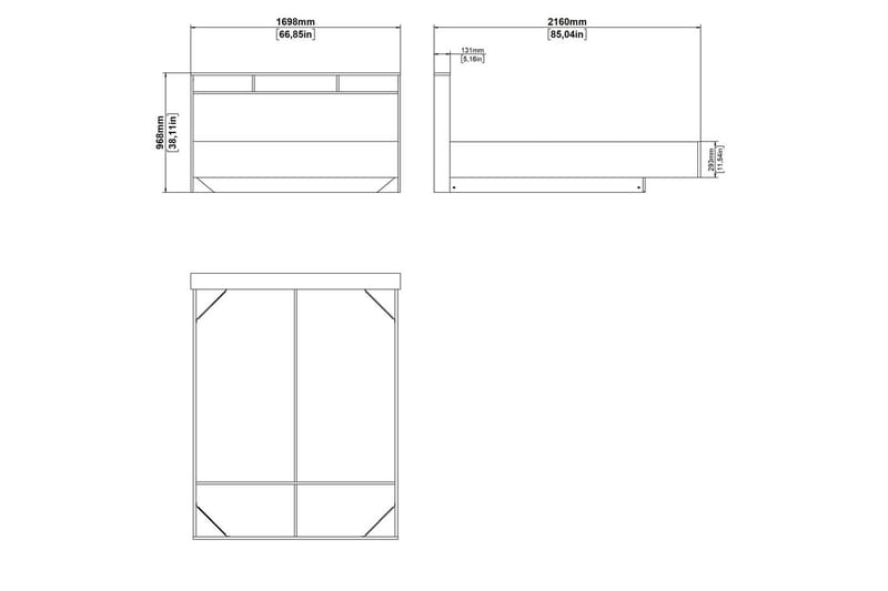 Sumita Sängynrunko 160x200 cm - Luonnonväri/Valkoinen - Huonekalut - Sänky - Sänkykehikot & sängynrungot