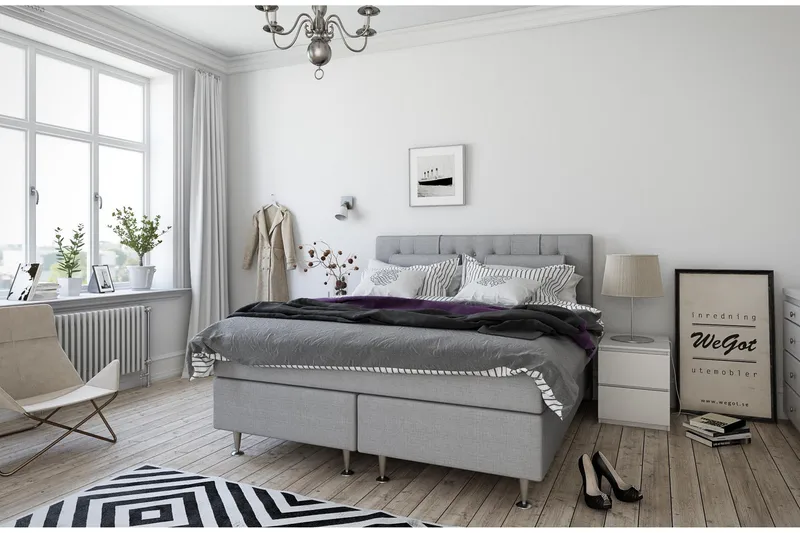 Superior lux 5 zone 160x200 cm vaaleanharmaa
