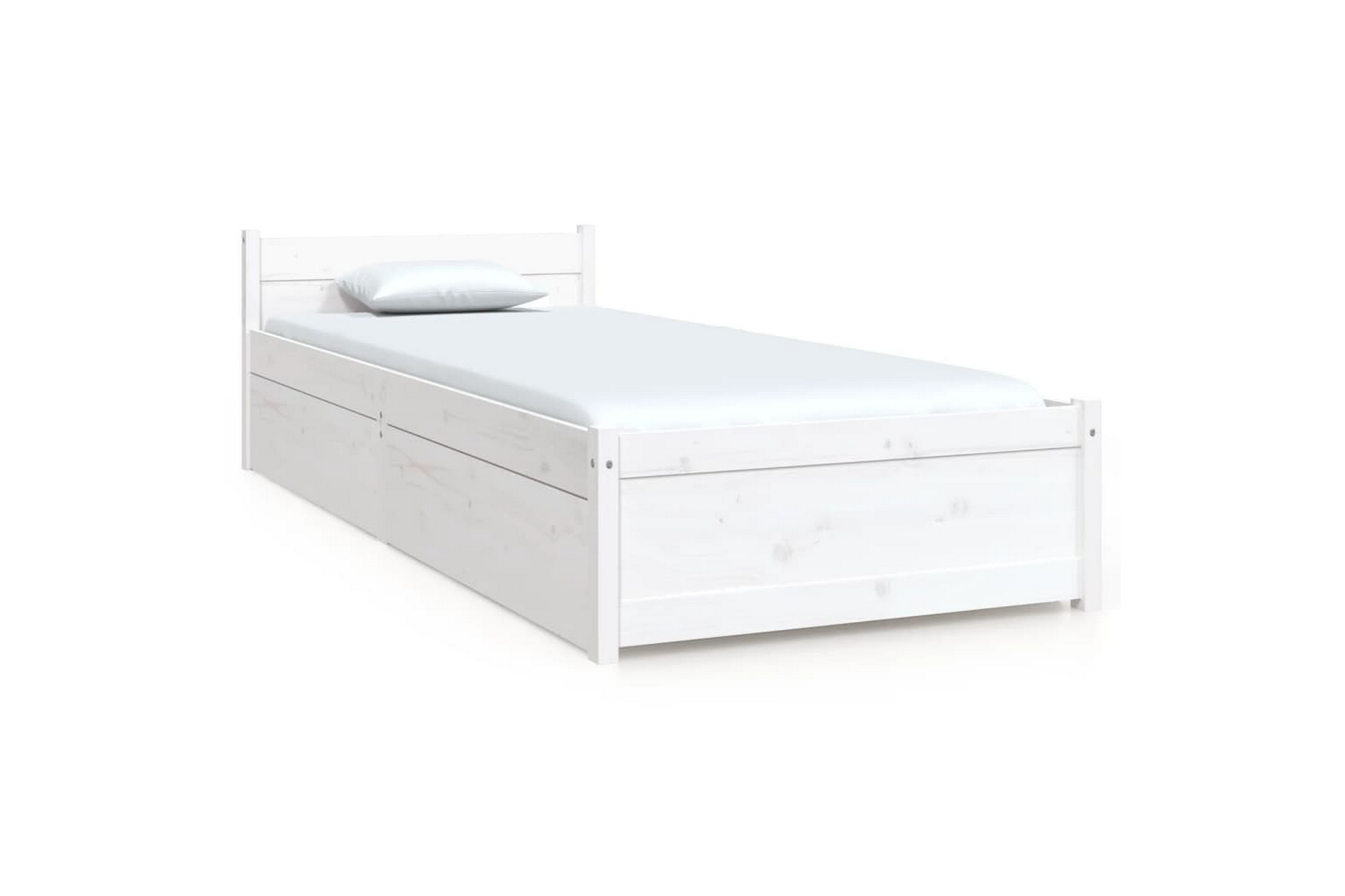 Sängynrunko laatikoilla valkoinen 75x190 cm 2FT6 Small Singl - Valkoinen