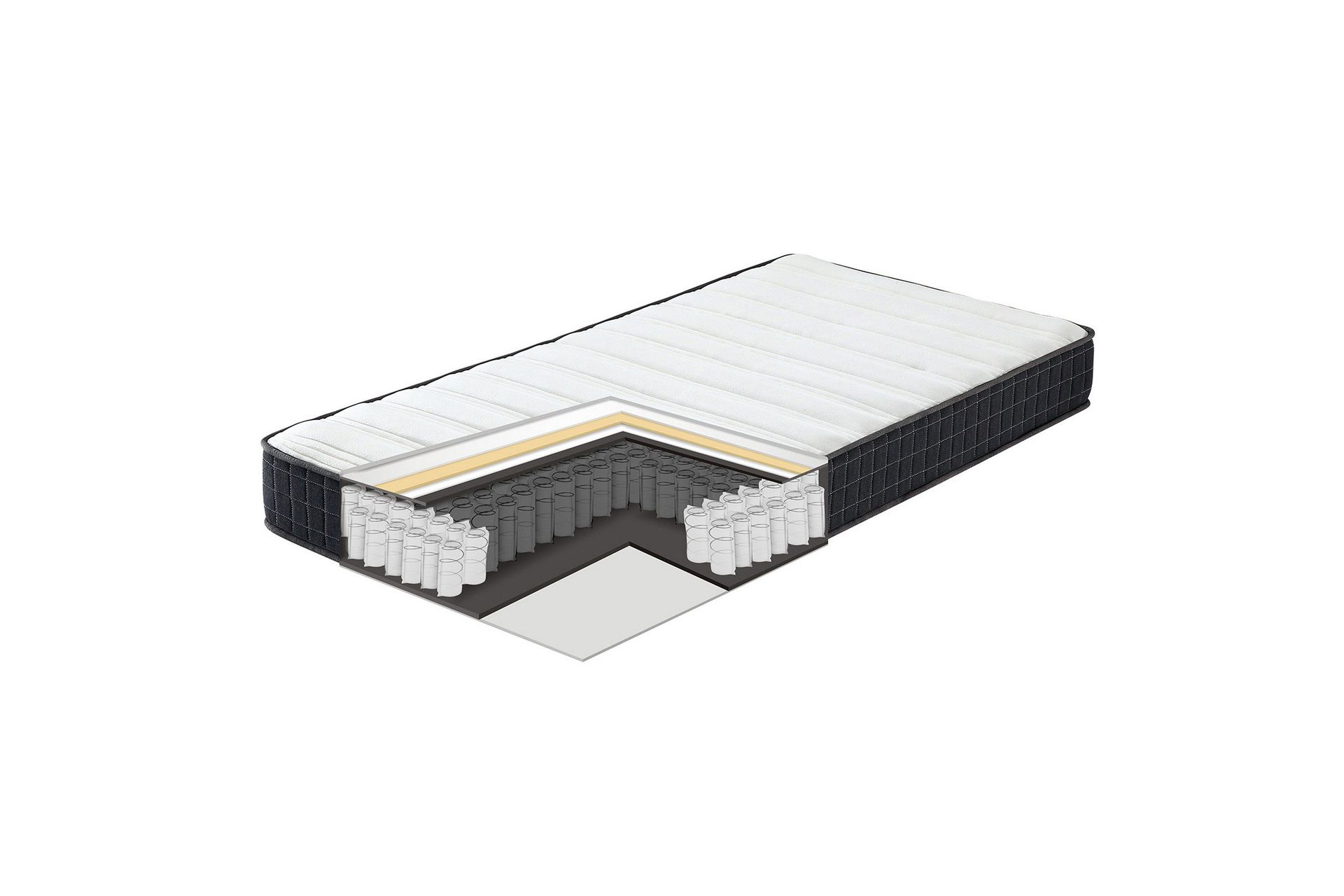 Sänky Oswaldo 90x200cm Harmony Uno Pocket Patjalla Harmaa -
