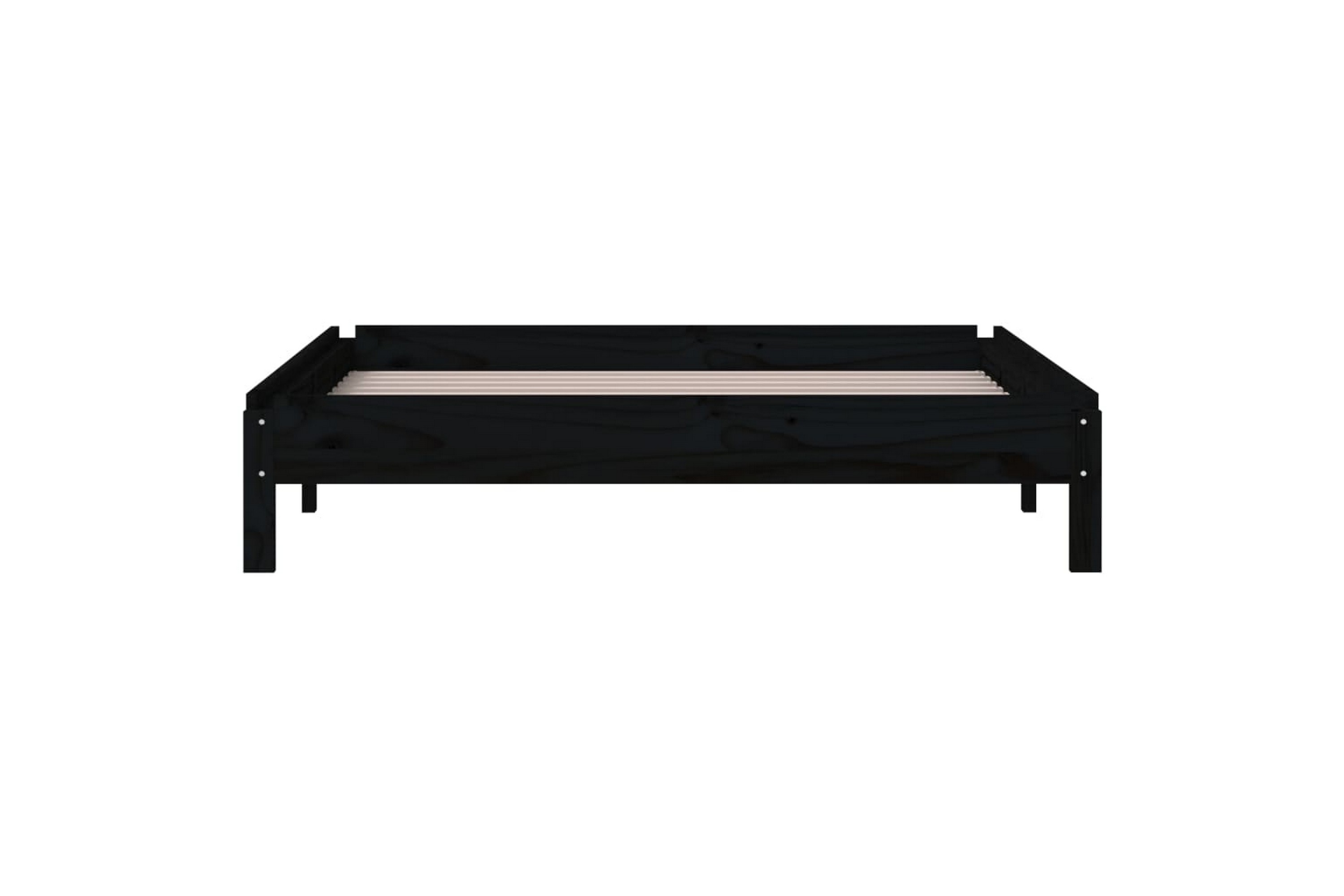 Pinottava sänky musta 100x200 cm täysi mänty - Musta
