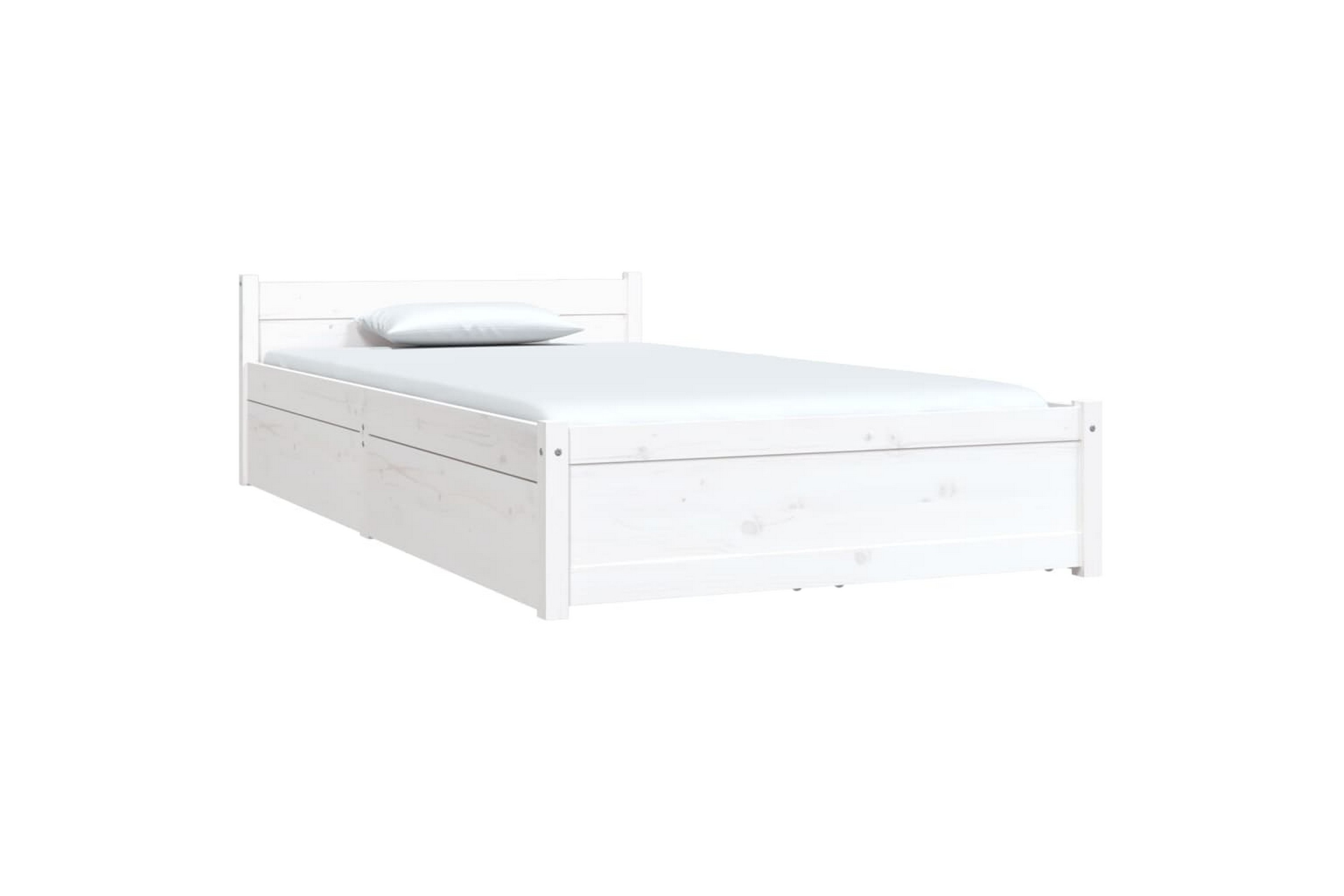 Sängynrunko laatikoilla valkoinen 90x200 cm - Valkoinen
