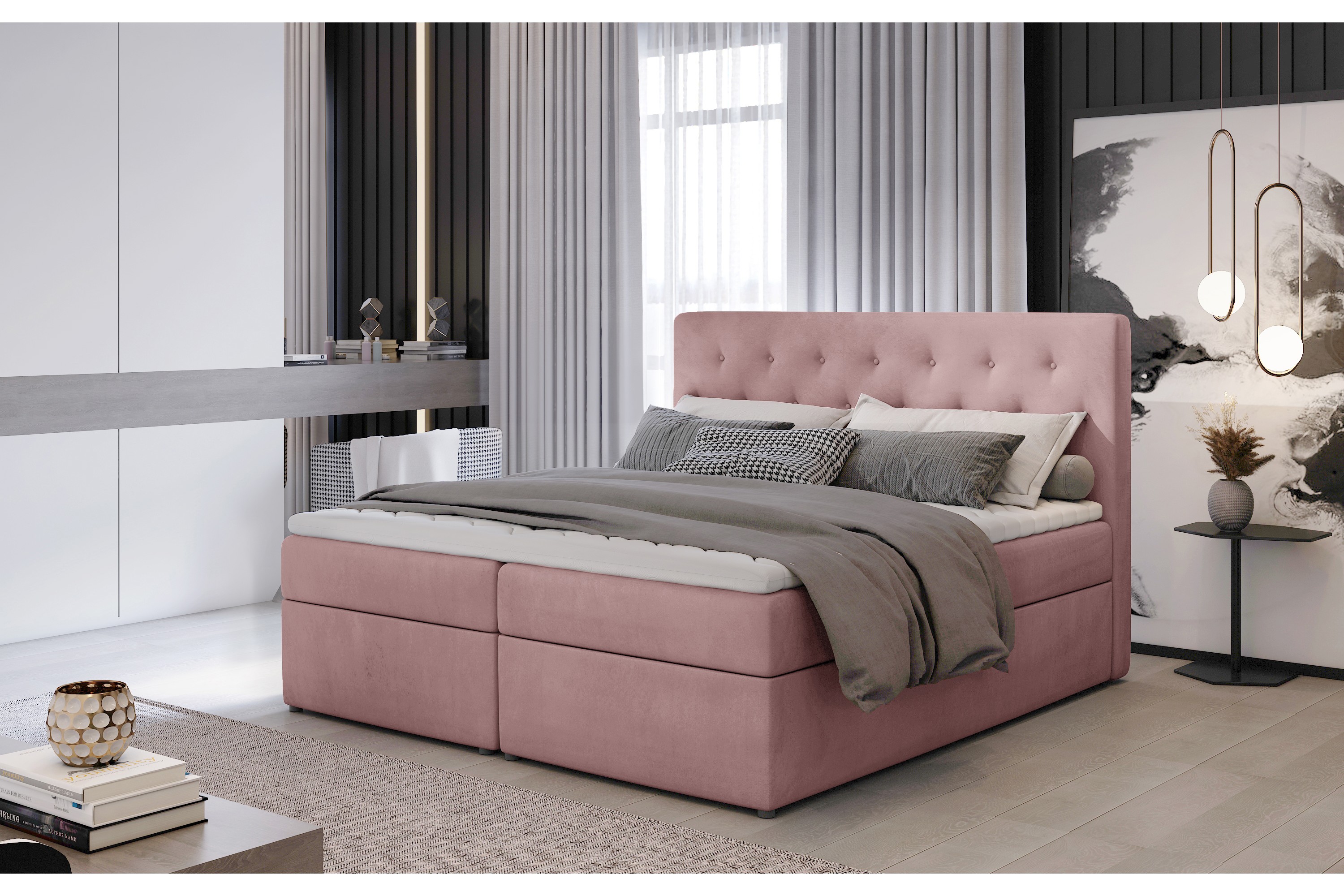 Sänkypaketti Nottawa 180x200 cm - Vaaleanpunainen
