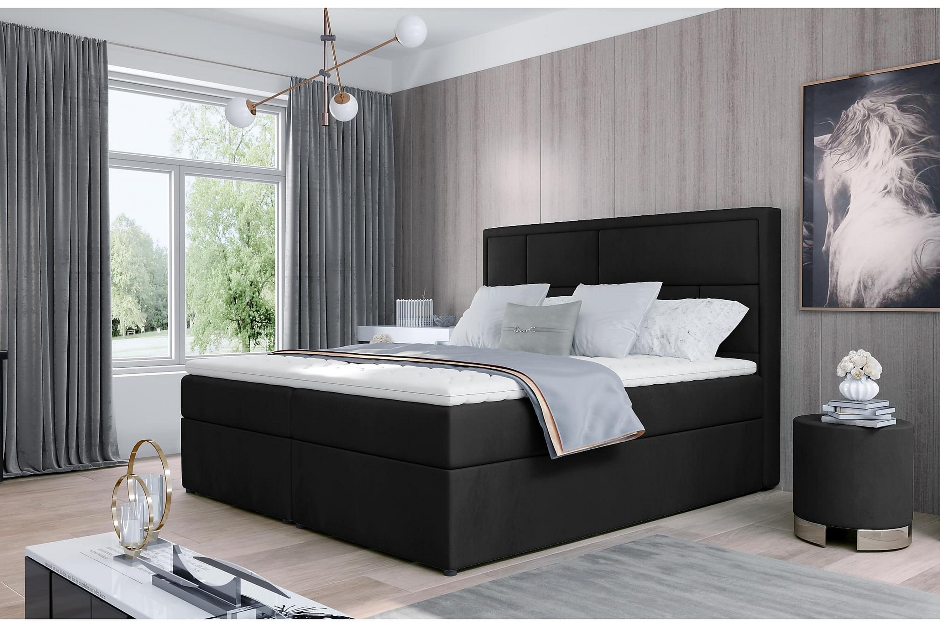 Sänkypaketti Varrains 160x200 cm - Musta