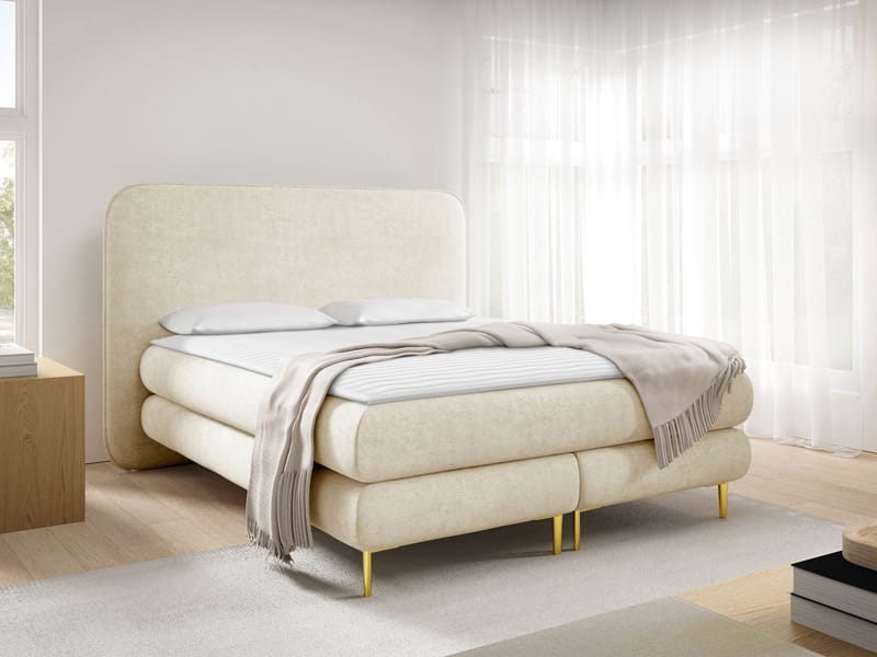 Täydellinen jenkkisänky AMARETTO Nazar 225.01 160 × 200 cm - vaalea beige - Huonekalut - Sänky - Jenkkisängyt
