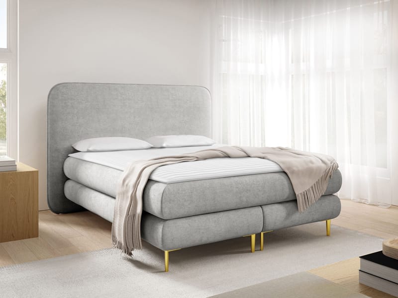 Täydellinen jenkkisänky AMARETTO Nazar 225.05 180 × 200 cm - vaaleanharmaa - Huonekalut - Sänky - Jenkkisängyt