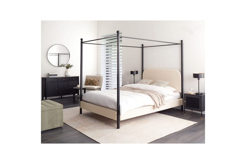 Taivassänky Dannemois - Beige, musta, 140x200 cm - Huonekalut - Sänky - Katossängyt