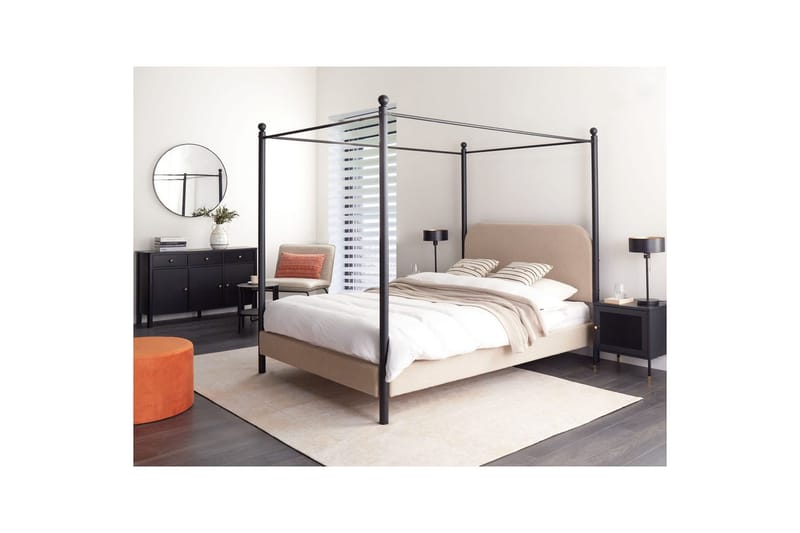 Taivassänky Dannemois - Taupe, musta, 140x200 cm - Huonekalut - Sänky - Katossängyt