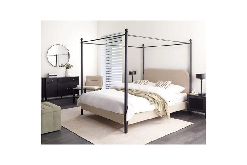 Taivassänky Dannemois - Taupe, musta, 160x200 cm - Huonekalut - Sänky - Katossängyt