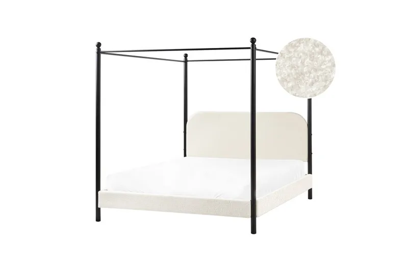 Taivassänky Dannemois - Valkoinen, Musta, 160x200 cm - Huonekalut - Sänky - Katossängyt