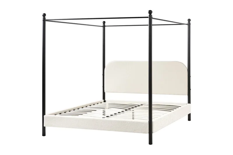 Taivassänky Dannemois - Valkoinen, Musta, 160x200 cm - Huonekalut - Sänky - Katossängyt