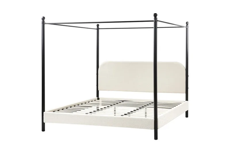 Taivassänky Dannemois - Valkoinen, Musta, 180x200 cm - Huonekalut - Sänky - Katossängyt