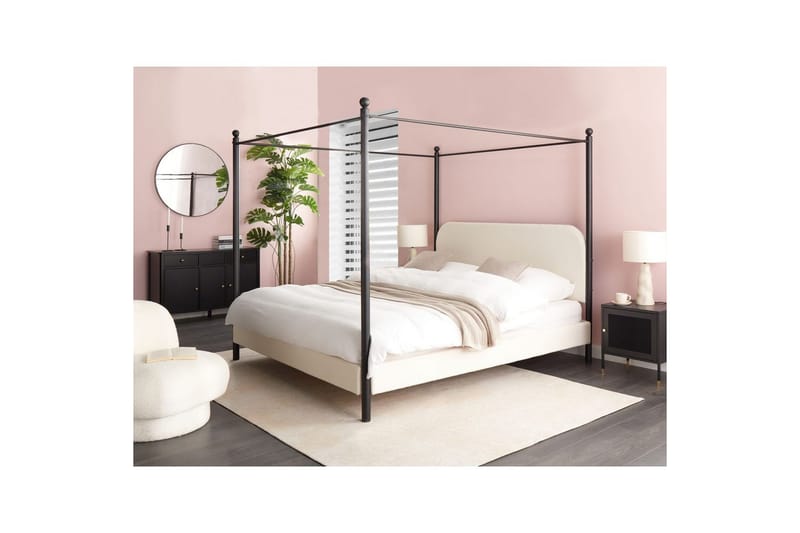 Taivassänky Dannemois - Valkoinen, Musta, 180x200 cm - Huonekalut - Sänky - Katossängyt