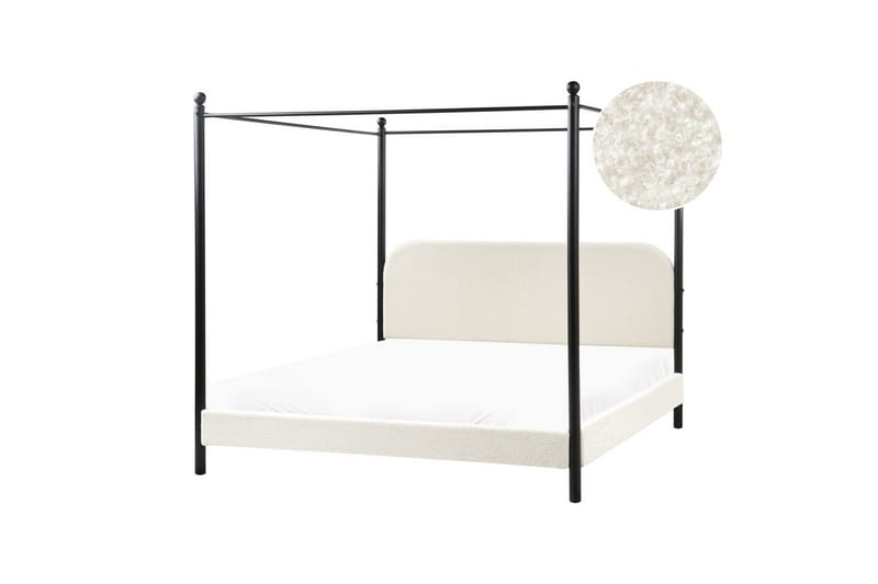 Taivassänky Dannemois - Valkoinen, Musta, 180x200 cm - Huonekalut - Sänky - Katossängyt