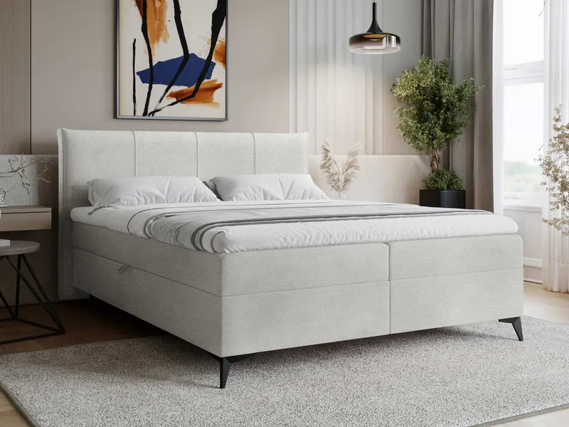 Thoros Täydellinen Sänkypaketti 180x200 cm Jenkkisänky Säilytystilalla - Harmaa - Huonekalut - Sänky - Sängyt säilytystilalla