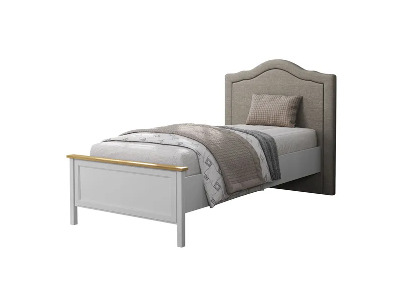 Tolina Sängynrunko 100x200 cm, Kerma, tammi, harmaa