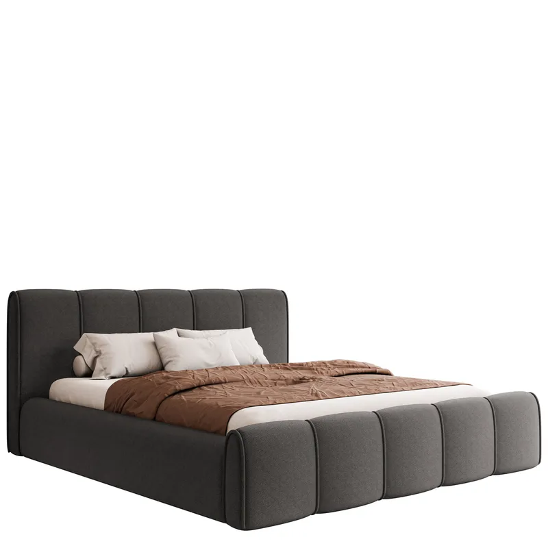 Varlinor Sängynrunko 140x200 cm Säilytystilalla, Harmaa