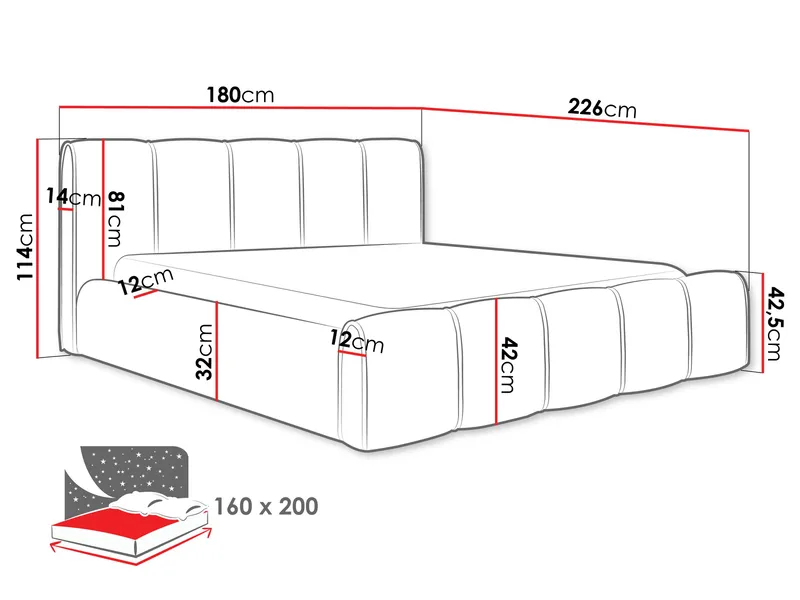 Varlinor Sängynrunko 160x200 cm Säilytystilalla - Musta - Huonekalut - Sänky - Sänkykehikot & sängynrungot