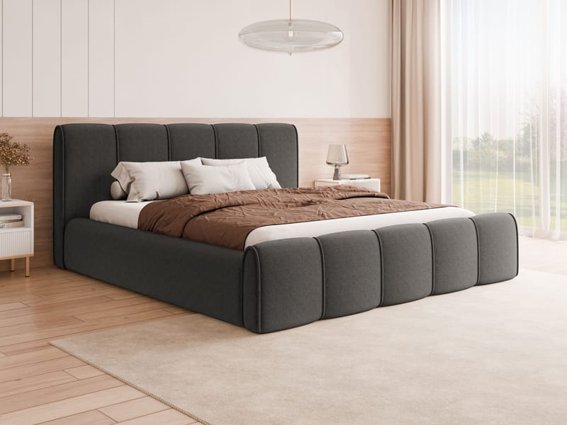 Varlinor Sängynrunko 200x200 cm Säilytystilalla - Harmaa - Huonekalut - Sänky - Sänkykehikot & sängynrungot