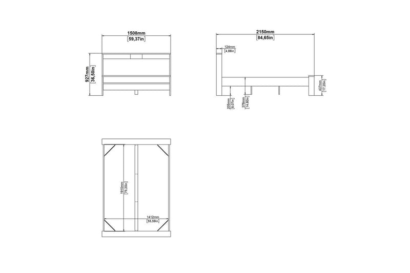 Varun Sängynrunko 140x190 cm - Valkoinen/Luonnonväri - Huonekalut - Sänky - Sänkykehikot & sängynrungot