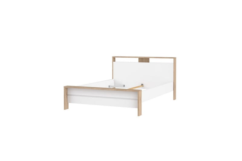 Varun Sängynrunko 140x190 cm, Valkoinen/Luonnonväri