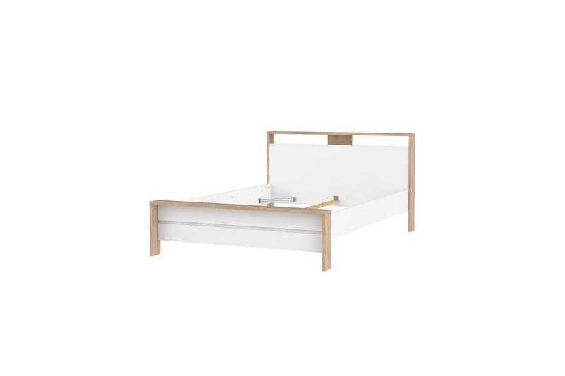 Varun Sängynrunko 140x200 cm, Valkoinen/Luonnonväri