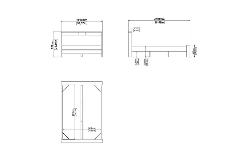 Varun Sängynrunko 140x200 cm - Valkoinen/Luonnonväri - Huonekalut - Sänky - Sänkykehikot & sängynrungot