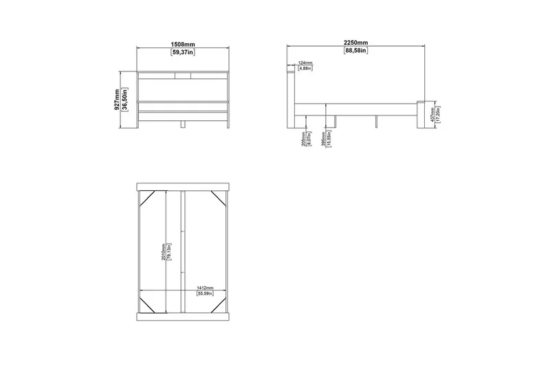 Varun Sängynrunko 140x200 cm - Valkoinen/Luonnonväri - Huonekalut - Sänky - Sänkykehikot & sängynrungot