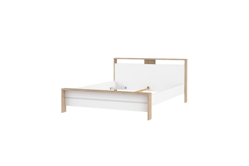 Varun Sängynrunko 160x200 cm, Valkoinen/Luonnonväri