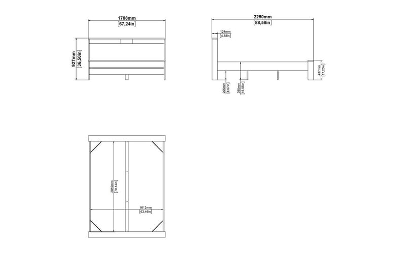 Varun Sängynrunko 160x200 cm - Valkoinen/Luonnonväri - Huonekalut - Sänky - Sänkykehikot & sängynrungot