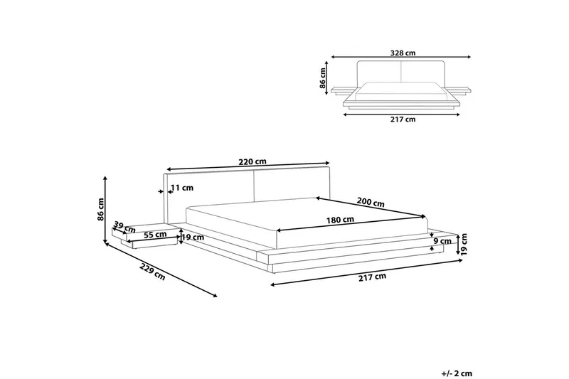 Vesivuode Zen - Luonnollinen, valkoinen, 180x200 cm - Huonekalut - Sänky - Vesisänky