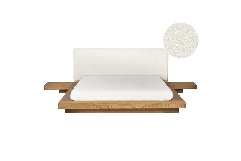 Vesivuode Zen, Vaaleaa puuta, valkoinen, 160x200 cm