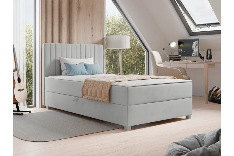 Veyran Sänkypaketti Jenkkisänky ja säilytystilalla 120x200 cm - Harmaa - Huonekalut - Sänky - Jenkkisängyt
