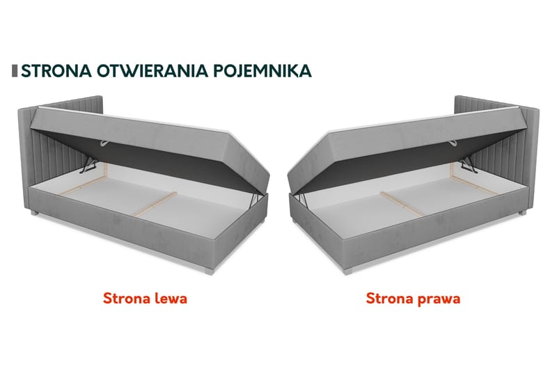 Veyran Sänkypaketti Jenkkisänky ja säilytystilalla 120x200 cm - Harmaa - Huonekalut - Sänky - Jenkkisängyt