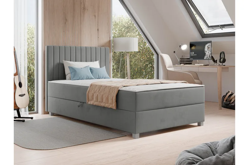 Veyran Sänkypaketti Jenkkisänky ja säilytystilalla 120x200 cm - Harmaa - Huonekalut - Sänky - Jenkkisängyt