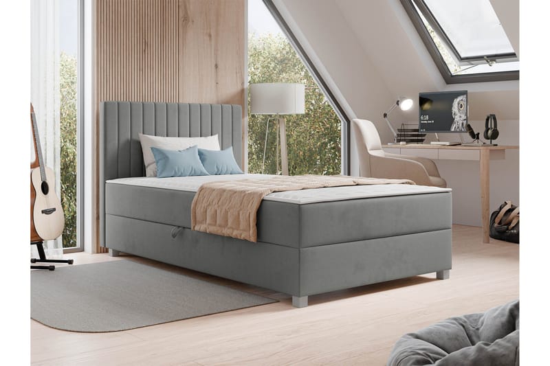 Veyran Sänkypaketti Jenkkisänky ja säilytystilalla 120x200 cm - Harmaa - Huonekalut - Sänky - Jenkkisängyt