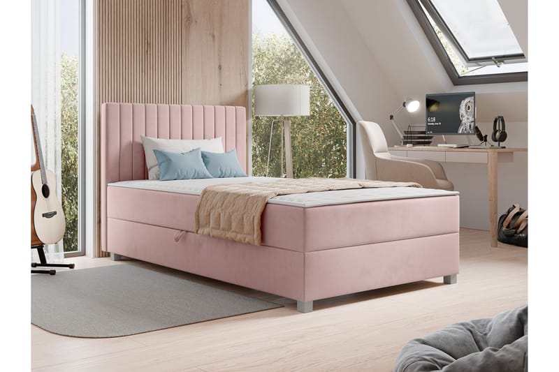 Veyran Sänkypaketti Jenkkisänky ja säilytystilalla 120x200 cm - Rosa - Huonekalut - Sänky - Jenkkisängyt