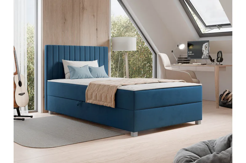 Veyran Sänkypaketti Jenkkisänky ja säilytystilalla 120x200 cm - Sininen - Huonekalut - Sänky - Jenkkisängyt