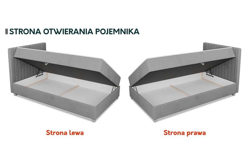 Veyran Sänkypaketti Jenkkisänky ja säilytystilalla 90x200 cm - Harmaa - Huonekalut - Sänky - Jenkkisängyt