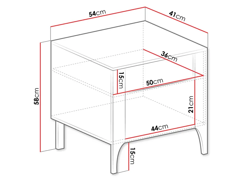 Aggarwal Yöpöytä 54 cm - Huonekalut - Pöytä & ruokailuryhmä - Apupöytä & sivupöytä - Yöpöytä